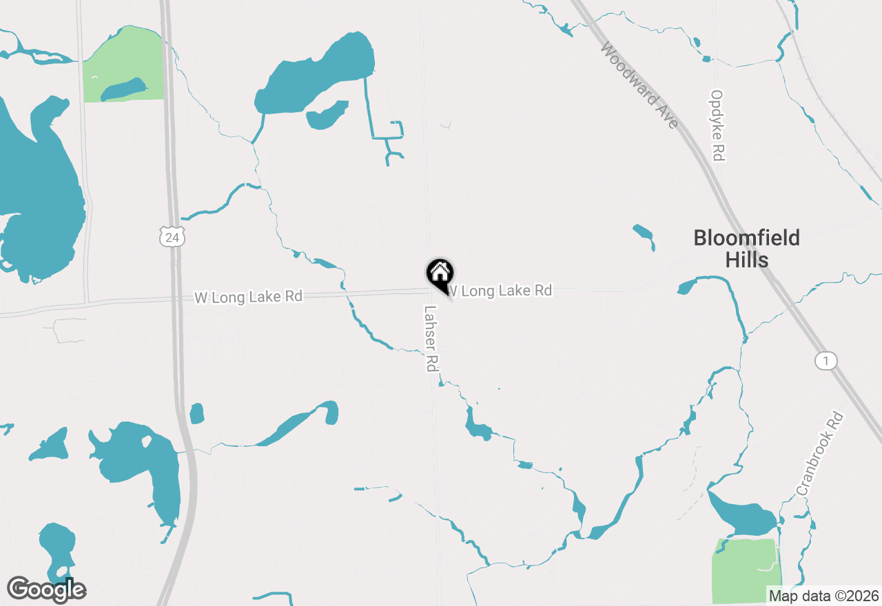 Map of 1355 Orchard Ridge Road, Bloomfield Hills, MI 48304
