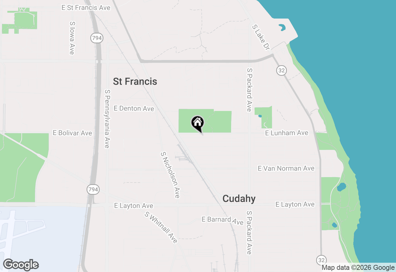 Map of 3309 E Lunham Ave, Cudahy, WI 53110