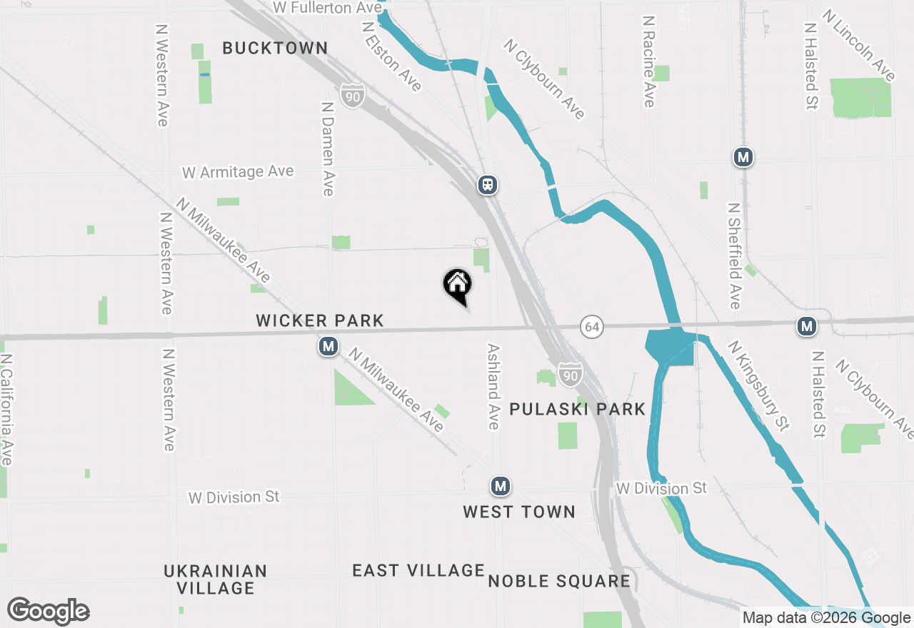 Map of 1621 N Paulina Street, Chicago, IL 60622