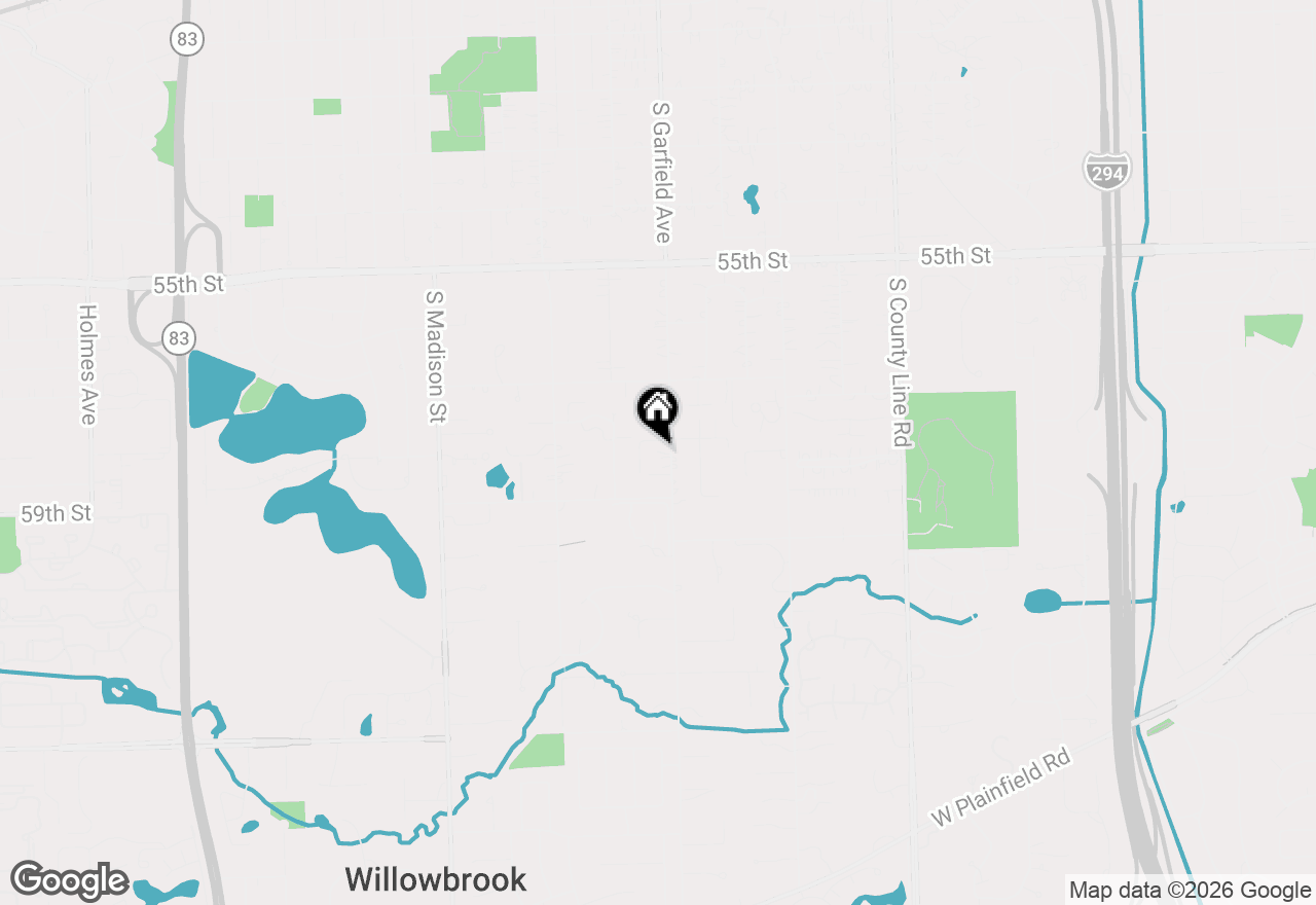 Map of 5804 S Garfield Street, Hinsdale, IL 60521
