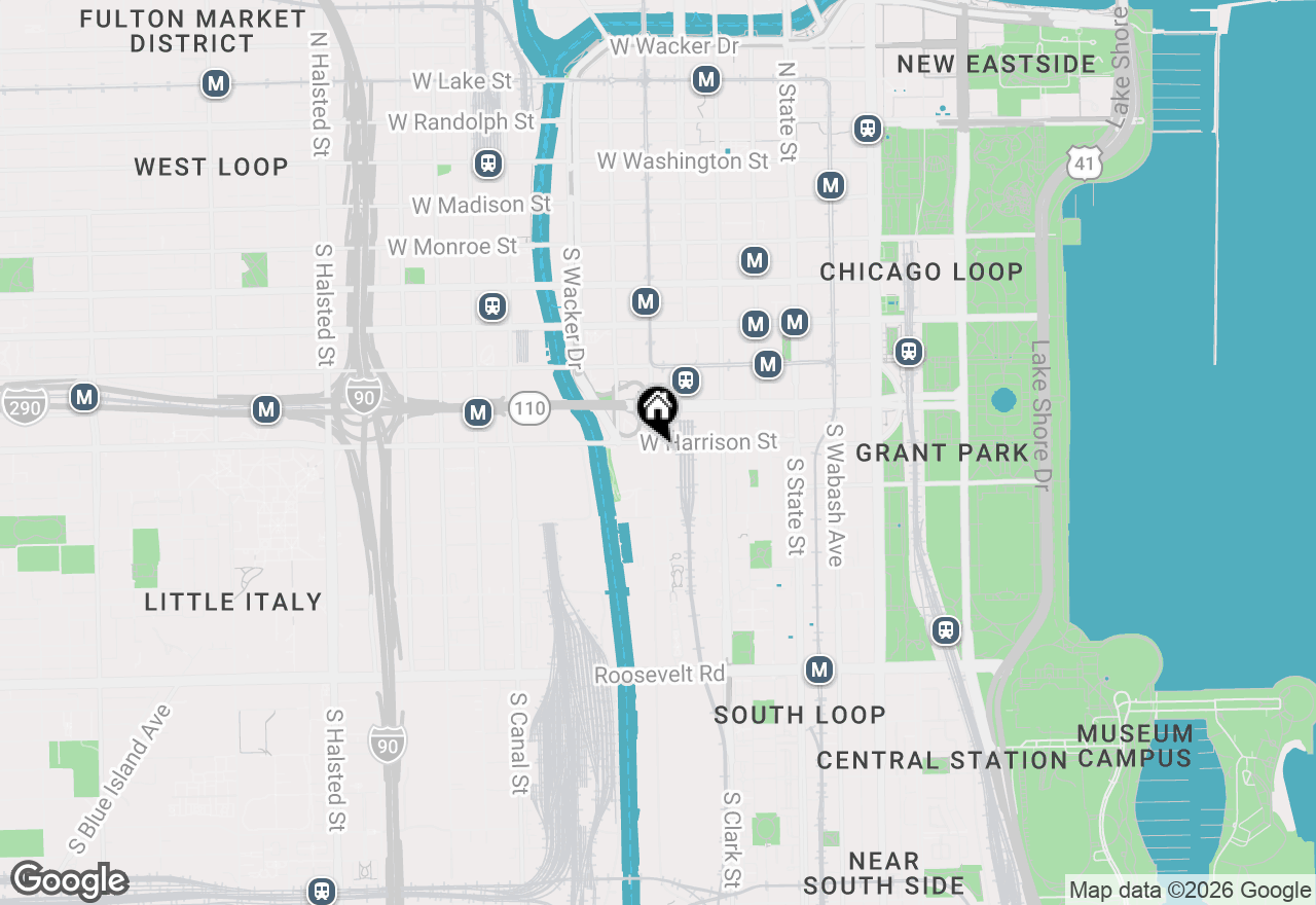 Map of 611 S Wells Street #2904, Chicago, IL 60607