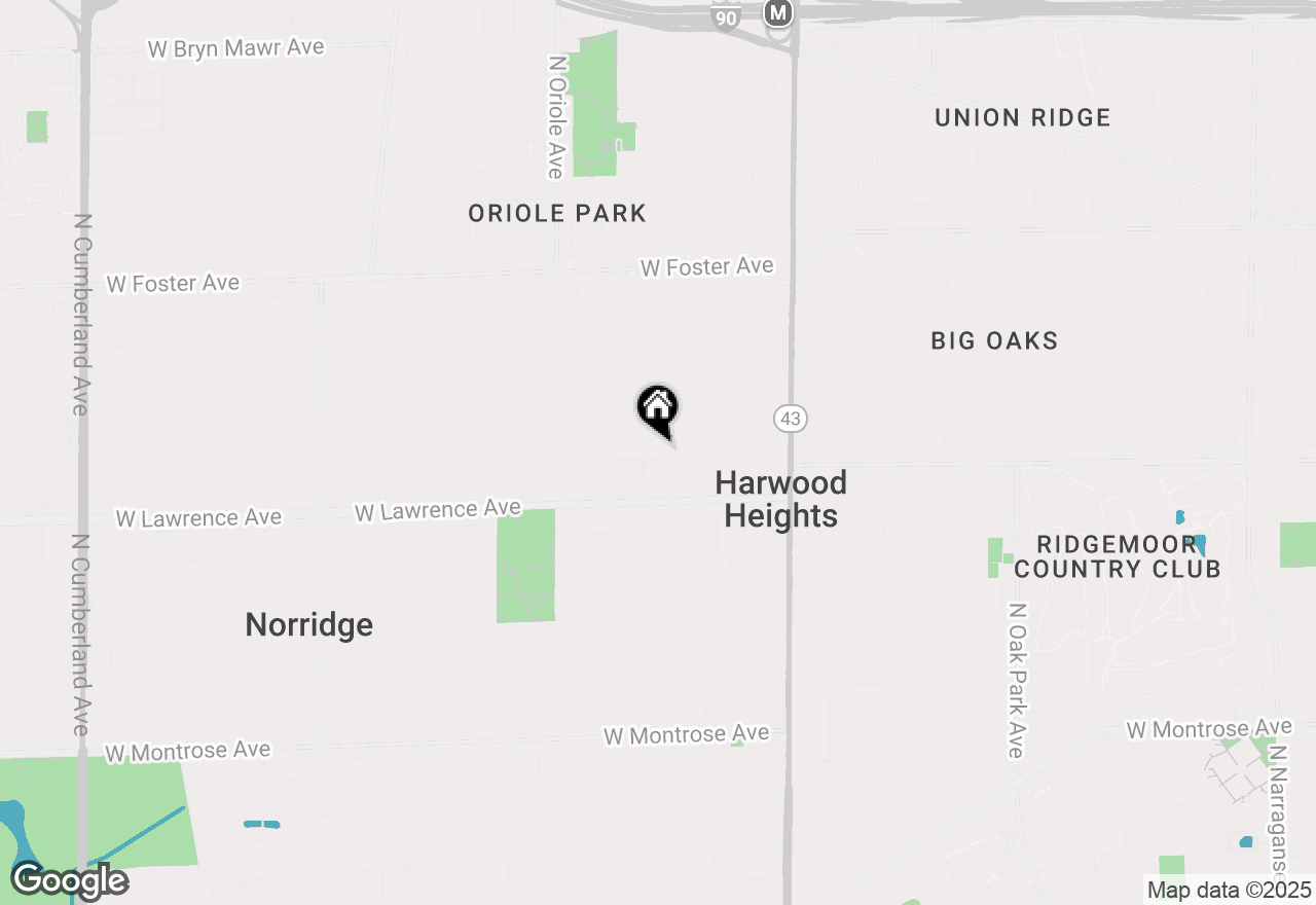 Map of 7413 W Ainslie Street, Harwood Heights, IL 60706