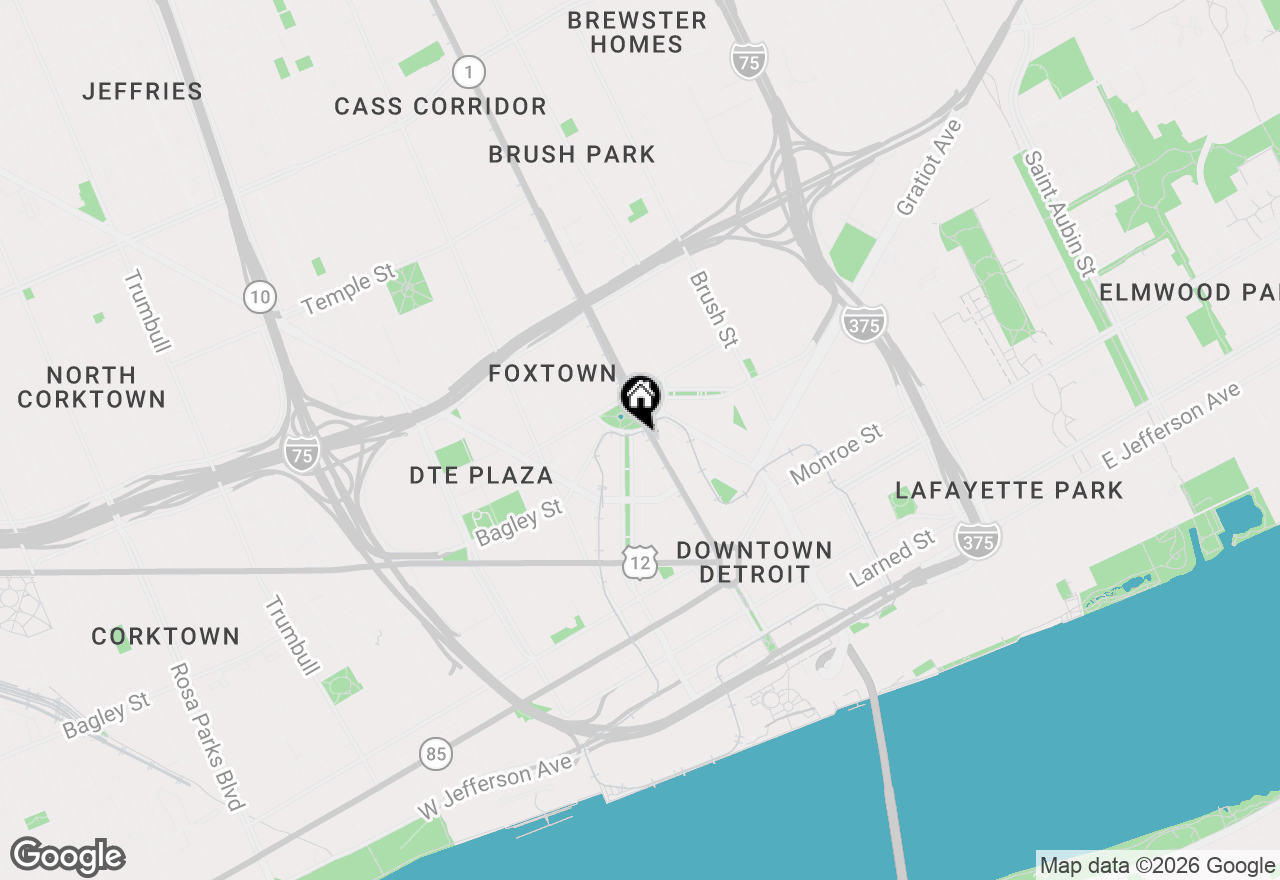 Map of 1 Park Avenue #1204, Detroit, MI 48226