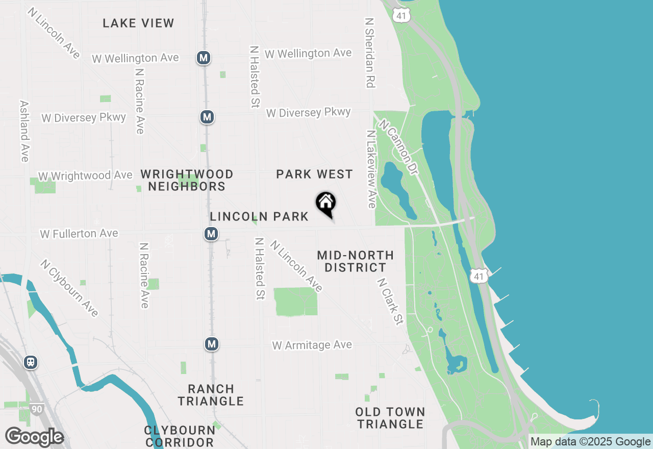 Map of 540 W Fullerton Parkway, Chicago, IL 60614