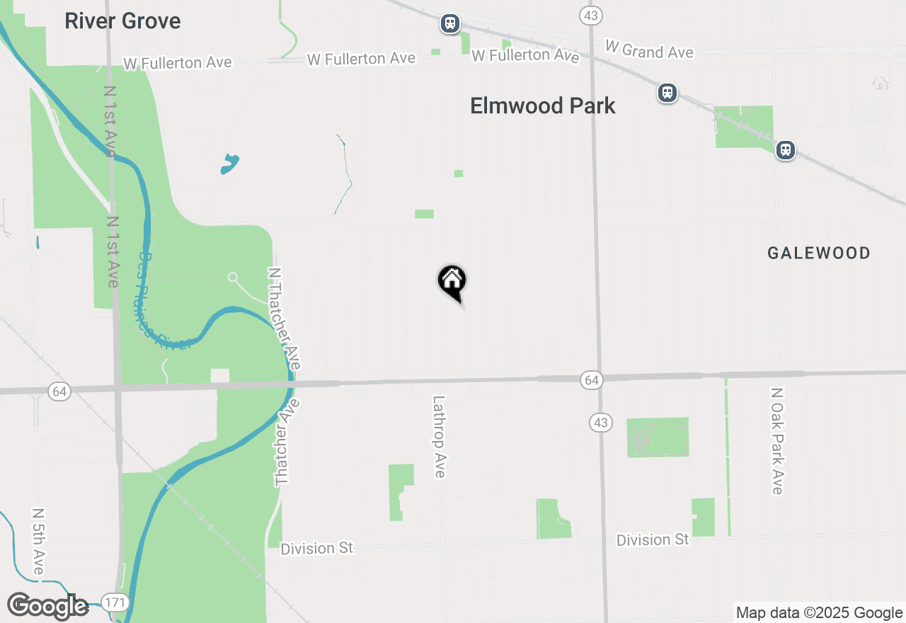 Map of 1734 N 75th Court, Elmwood Park, IL 60707