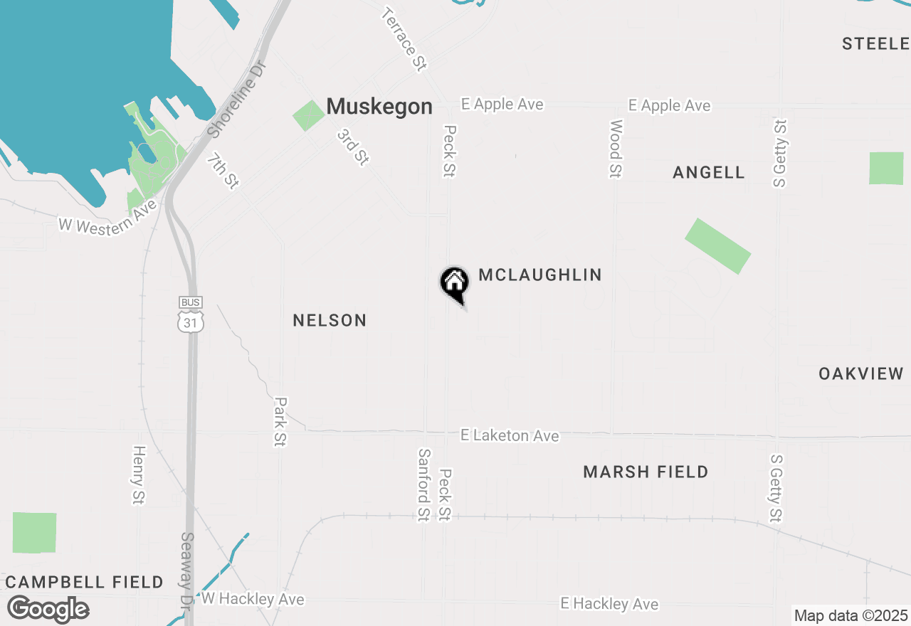Map of 1502 Peck Street, Muskegon, MI 49441