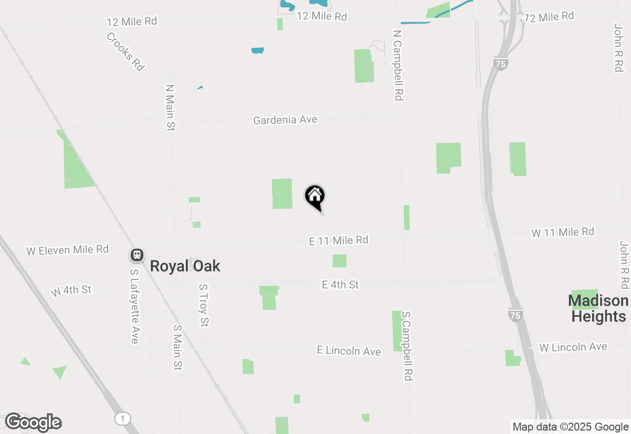 Map of 213 N Gainsborough Avenue, Royal Oak, MI 48067