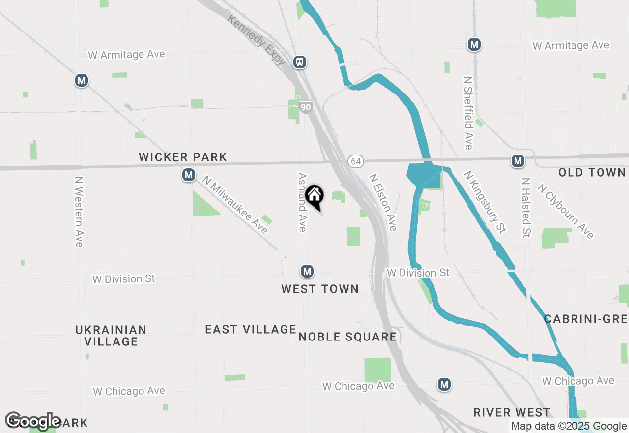 Map of 1400 N Bosworth Avenue #2F, Chicago, IL 60642