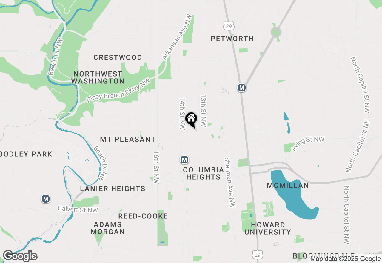 Map of 1351 Monroe Street Nw, Washington, DC 20010