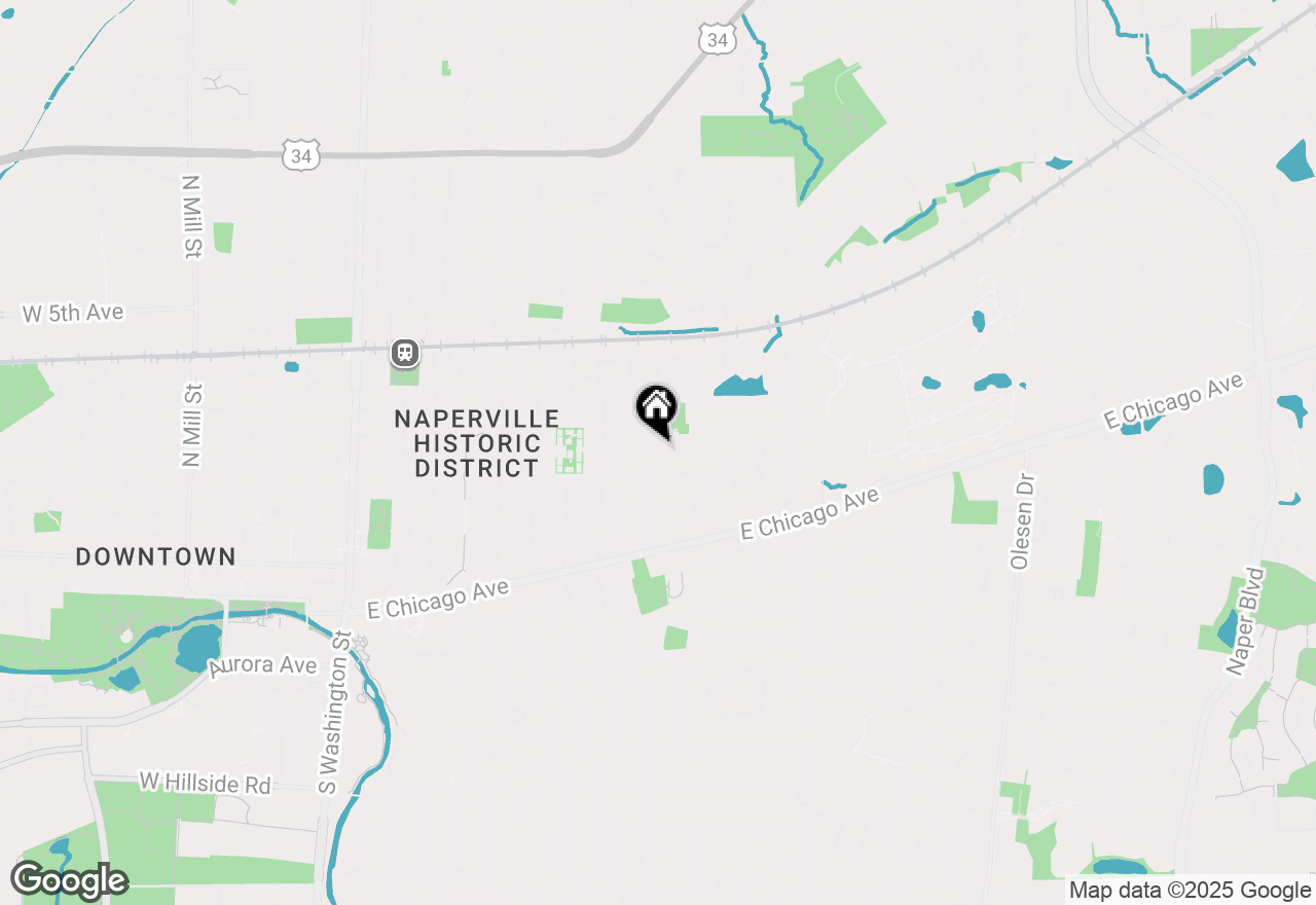 Map of 130 N Huffman Street, Naperville, IL 60540