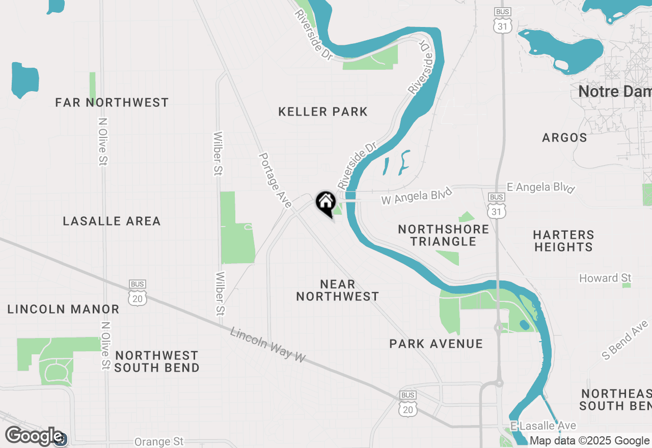Map of 1232 Woodward Avenue, South Bend, IN 46616