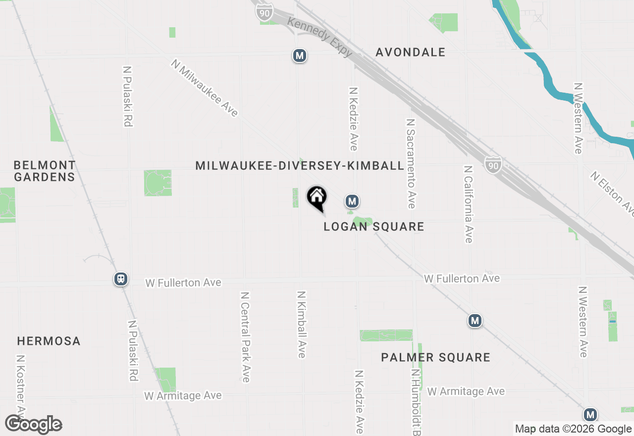 Map of 2607 N Spaulding Avenue #1E, Chicago, IL 60647
