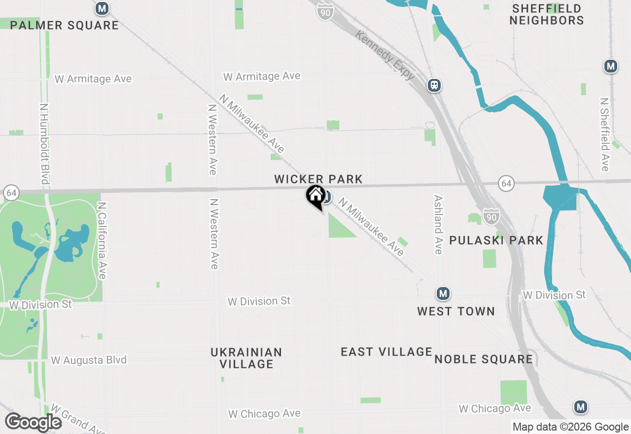 Map of 2024 W Lemoyne Street #3W, Chicago, IL 60622