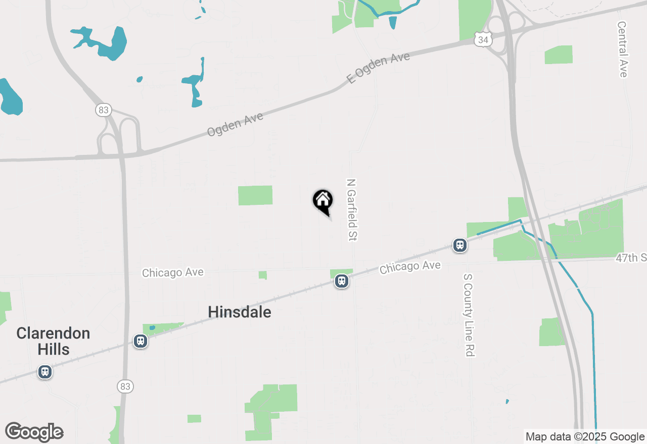 Map of 206 N Washington Street, Hinsdale, IL 60521