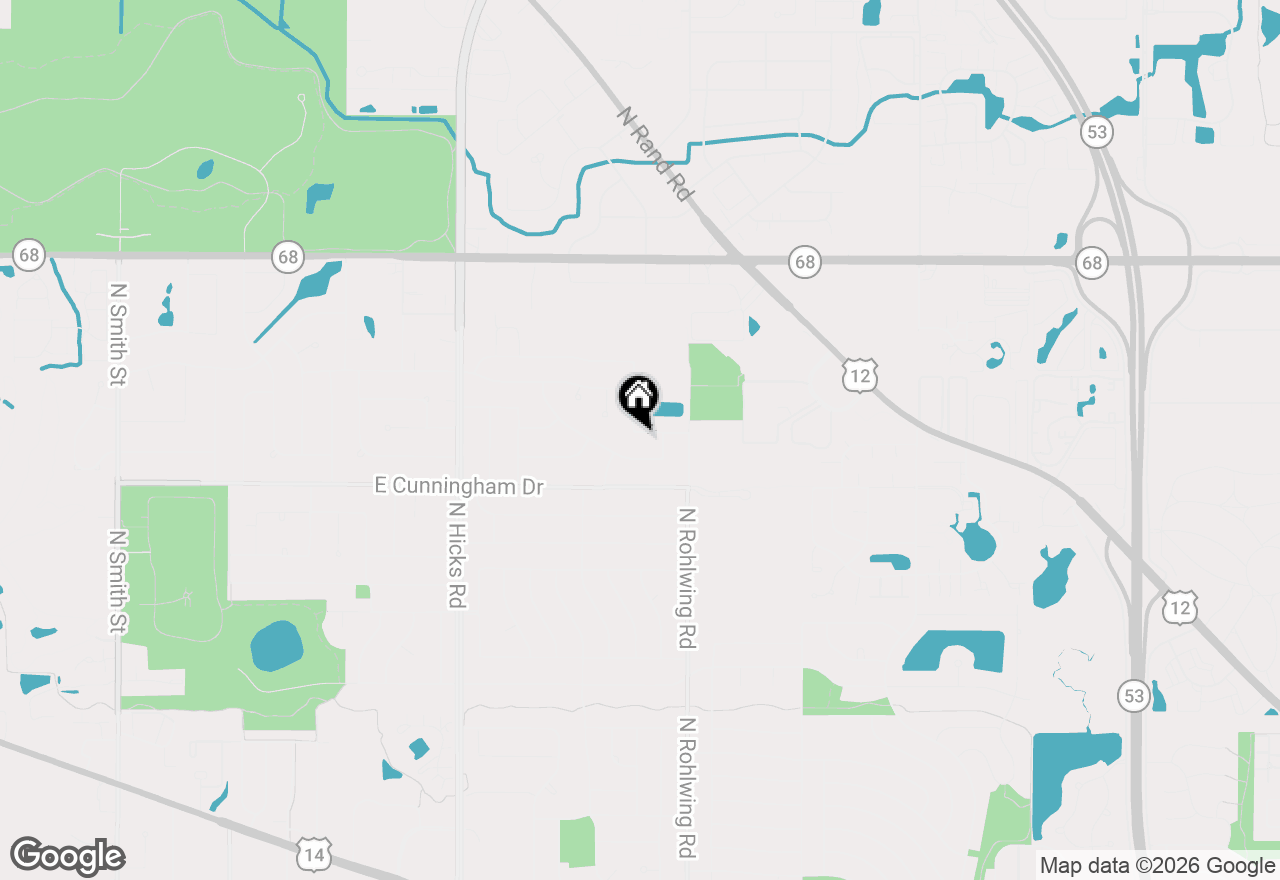 Map of 687 E Lenox Lane, Palatine, IL 60074