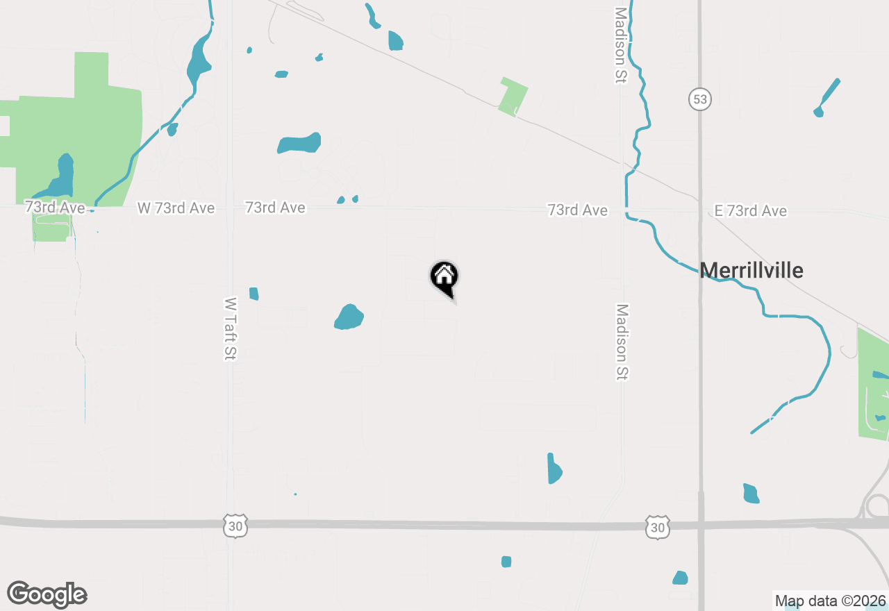 Map of 1325 W 75th Place, Merrillville, IN 46410