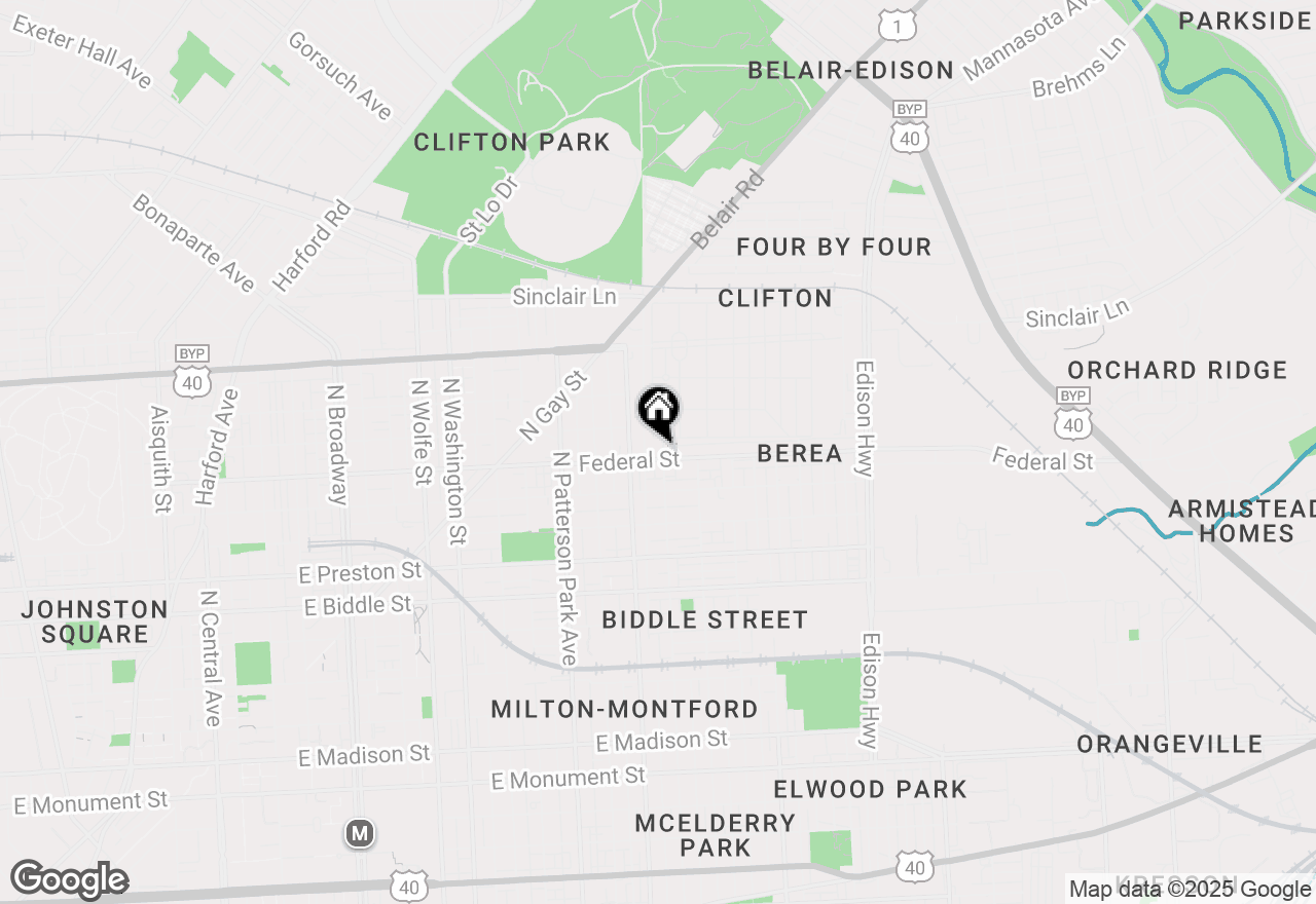 Map of 2524 E Federal Street, Baltimore, MD 21213