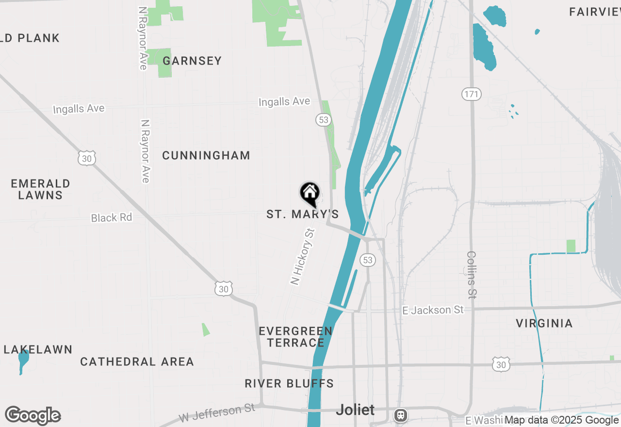 Map of 755 N Hickory Street #1, Joliet, IL 60435