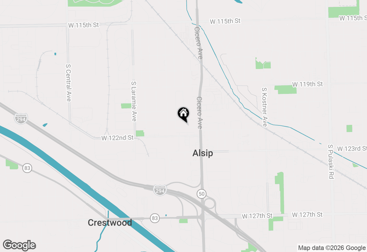 Map of 4844 W 121st Place, Alsip, IL 60803