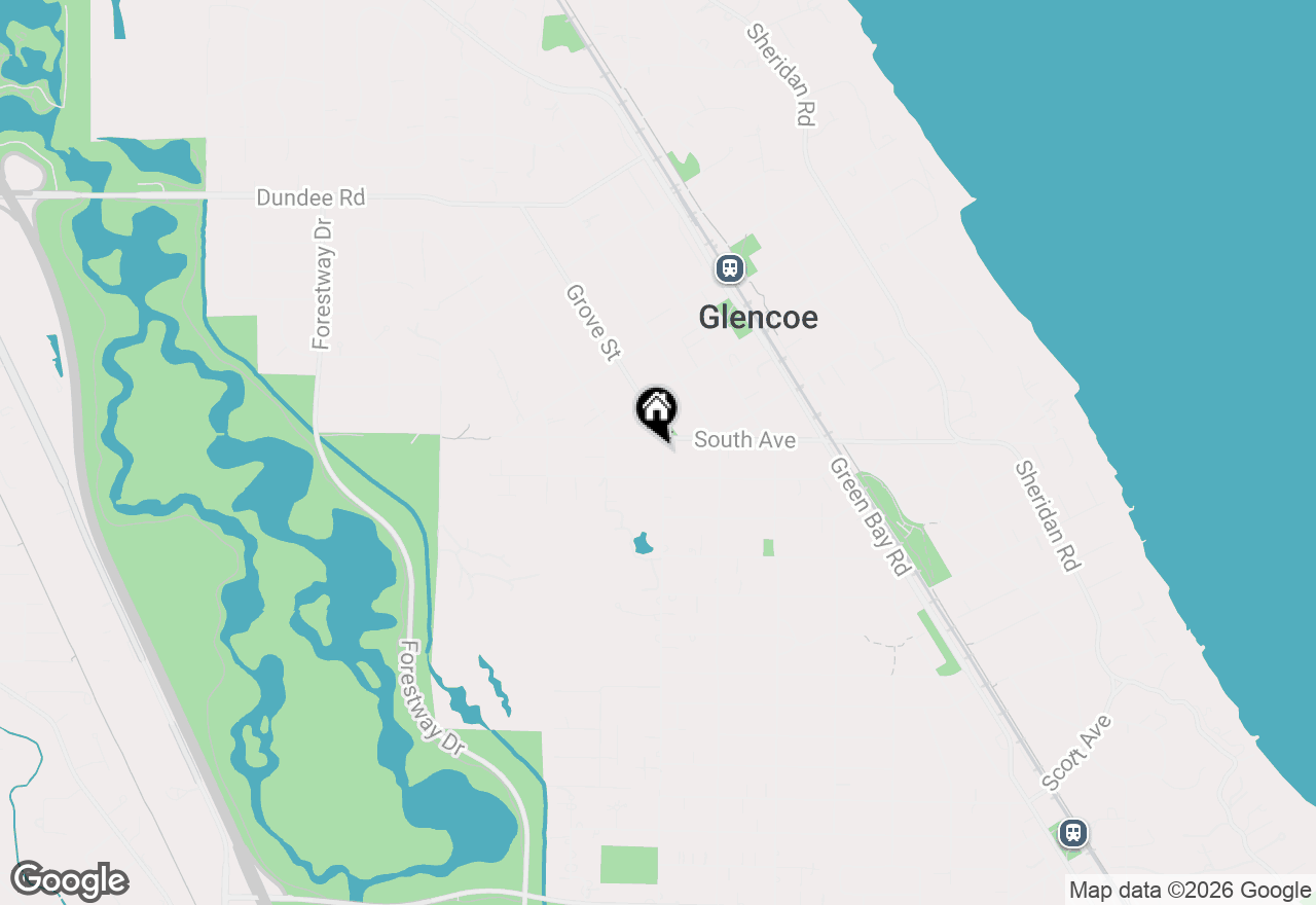 Map of 588 Grove Street, Glencoe, IL 60022