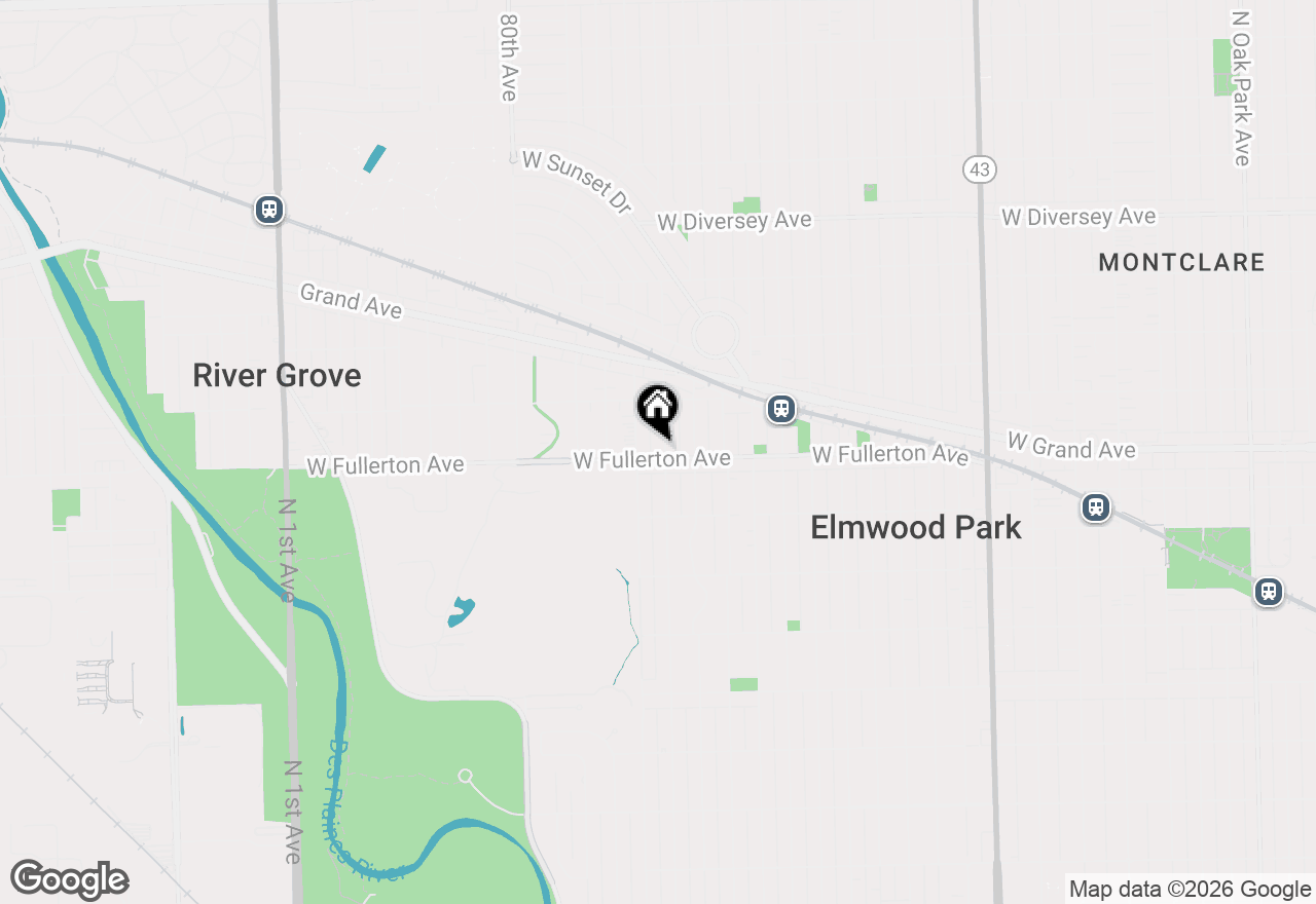 Map of 2402 N 77th Court, Elmwood Park, IL 60707