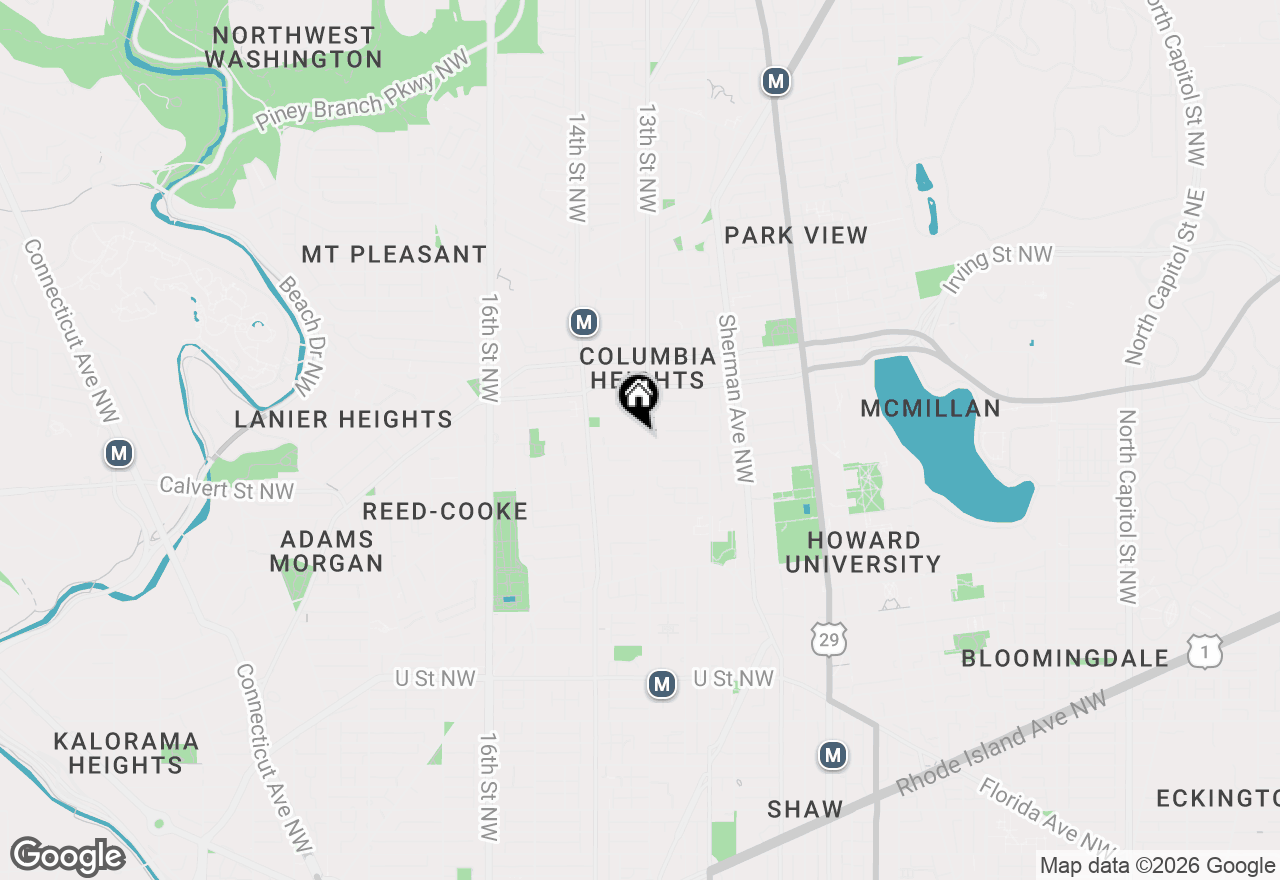 Map of 1305 Fairmont Street Nw, Washington, DC 20009