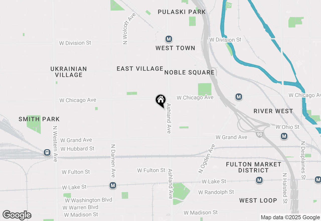 Map of 1636 W Huron Street, Chicago, IL 60622