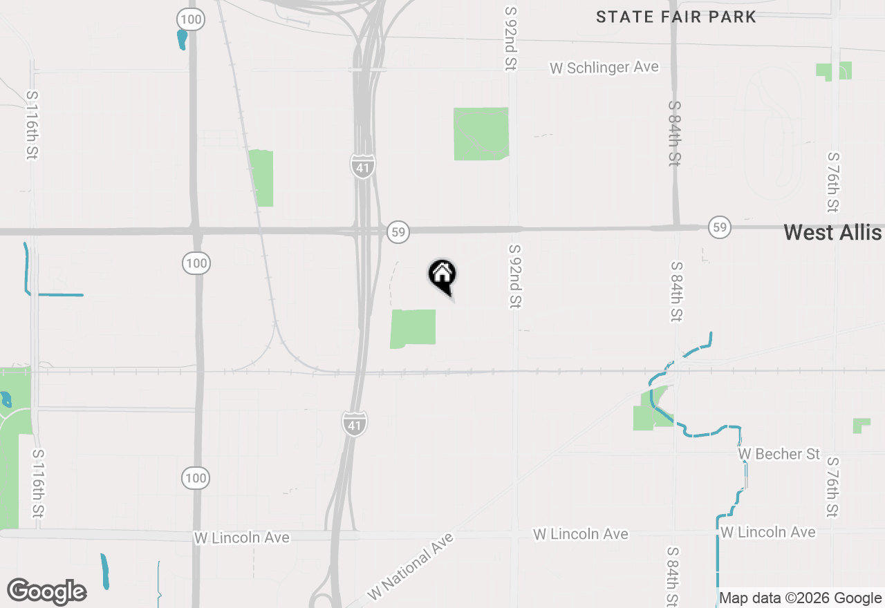 Map of 9516 W Lapham St, West Allis, WI 53214