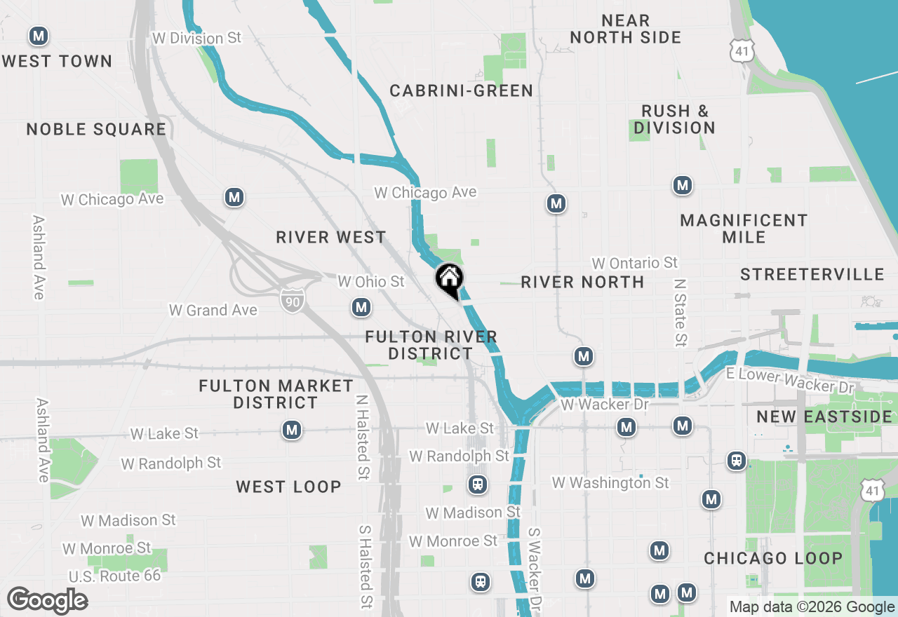 Map of 501 N Clinton Street #2505, Chicago, IL 60654