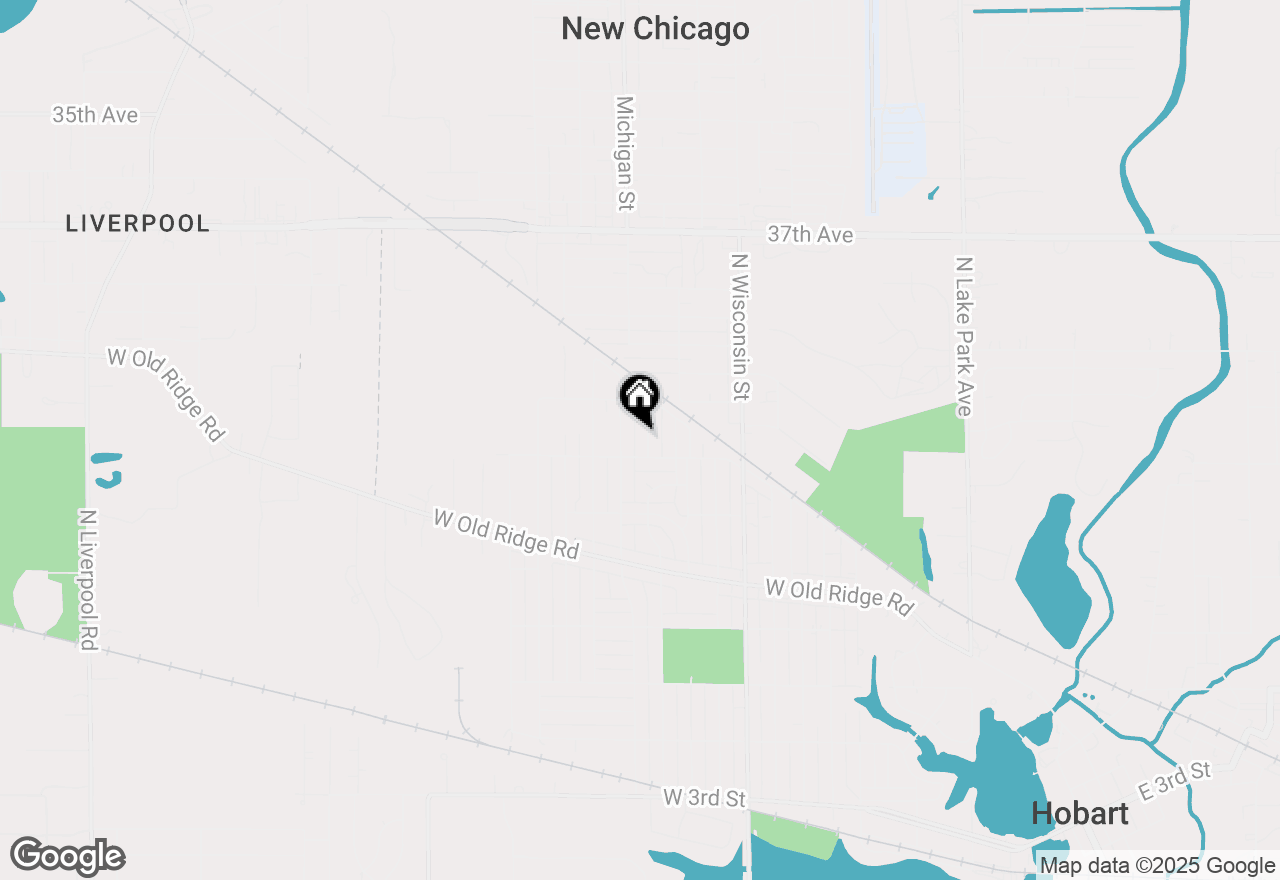 Map of 414 N Delaware Street, Hobart, IN 46342