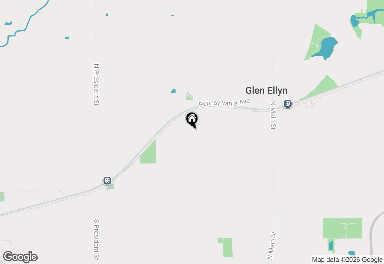 Map of 283 Hillside Avenue, Glen Ellyn, IL 60137