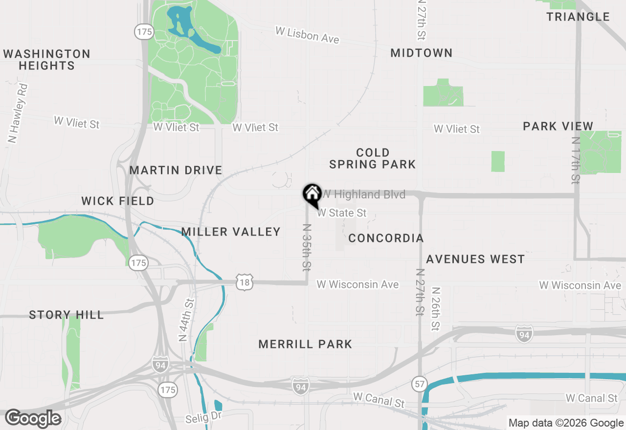 Map of 3421 W State St #2-3, Milwaukee, WI 53208