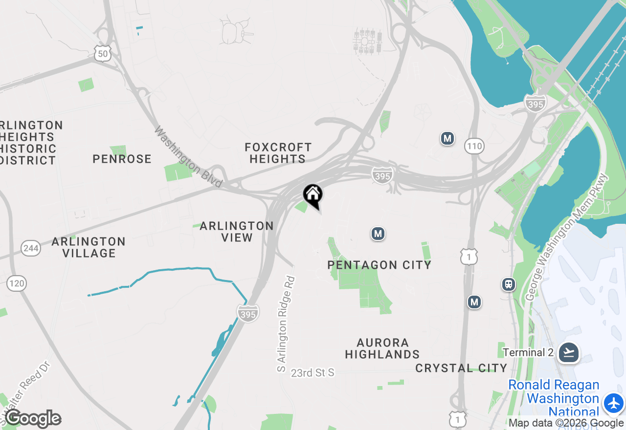 Map of 1101 South Arlington Ridge #305, Arlington, VA 22202
