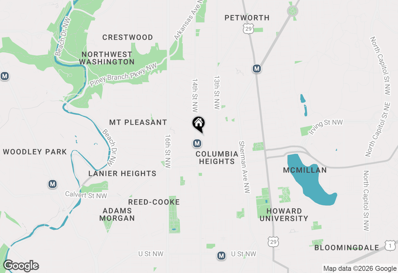 Map of 1390 Kenyon Street Nw #327, Washington, DC 20010