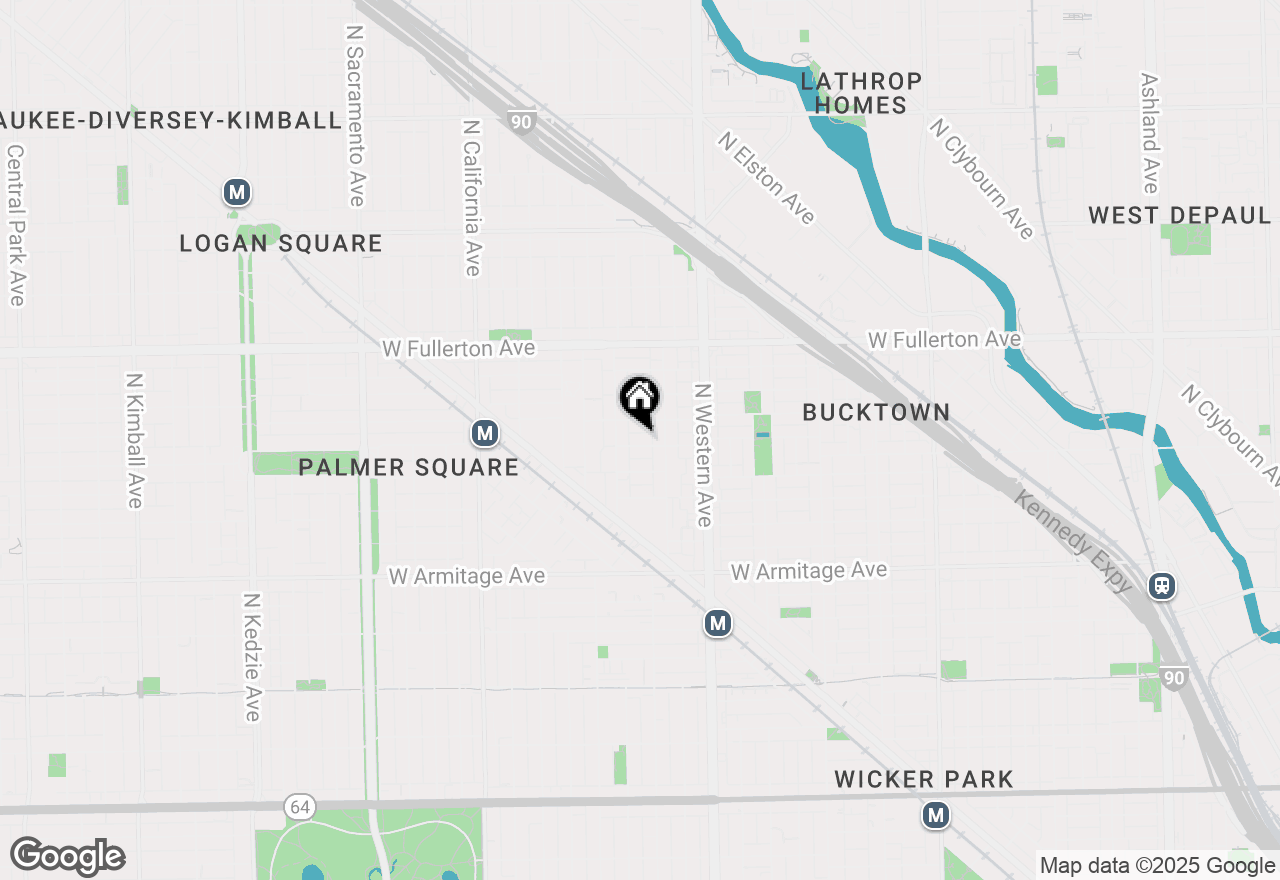 Map of 2524 W Palmer Street #1R, Chicago, IL 60647