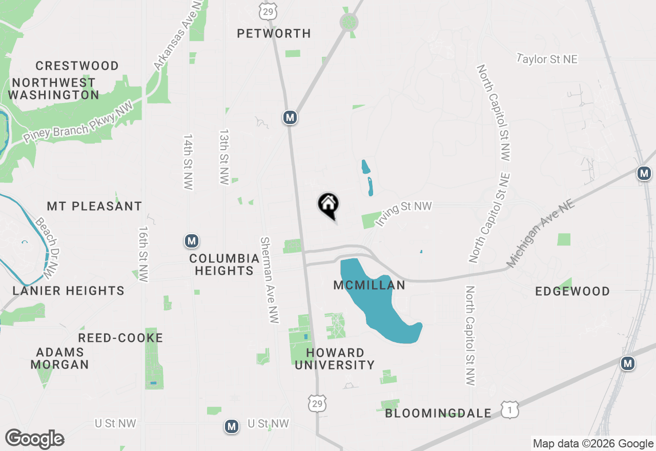 Map of 526 Kenyon Street Nw #204, Washington, DC 20010