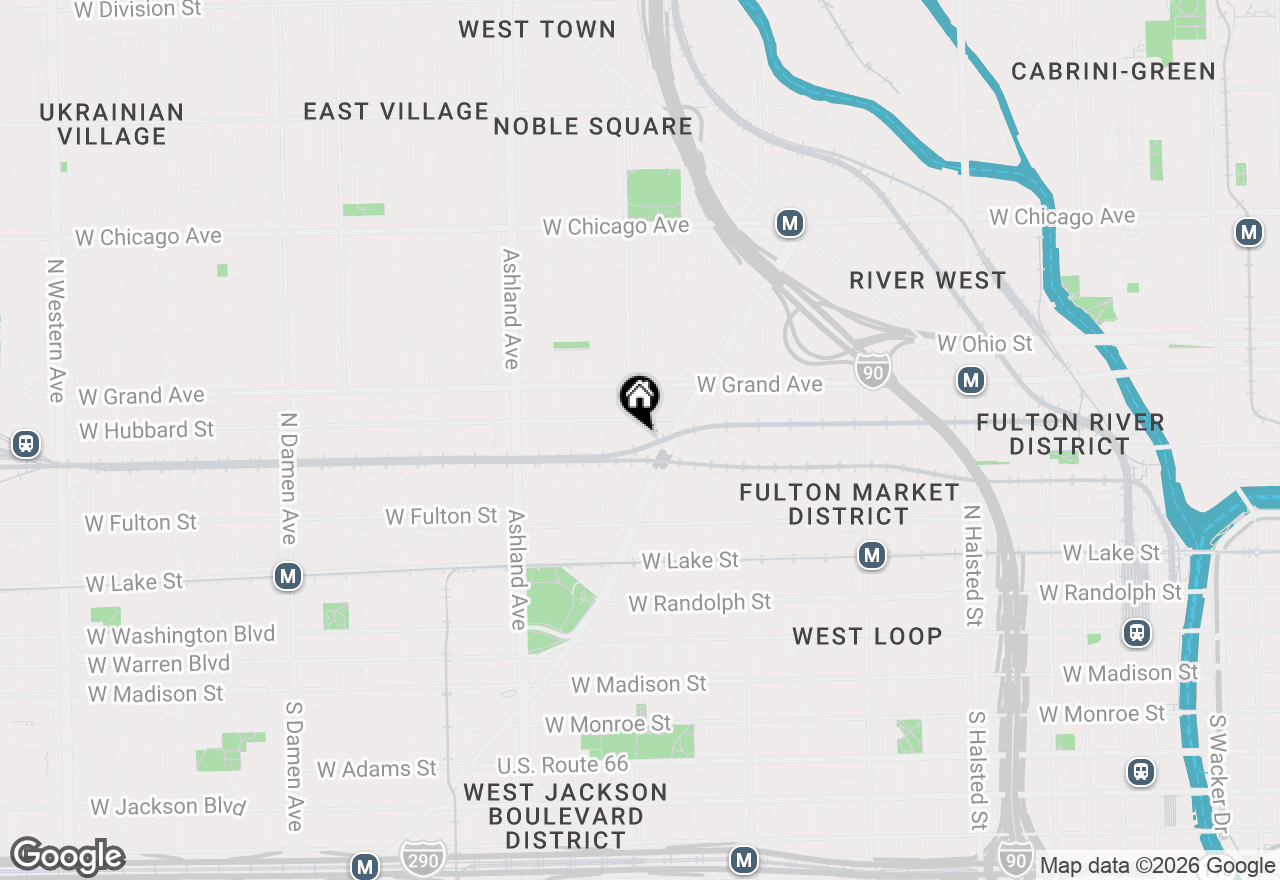 Map of 413 N Noble Street #G, Chicago, IL 60642