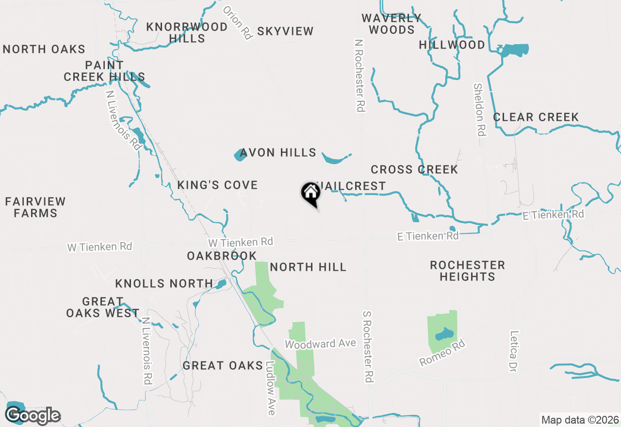 Map of 1133 Tienken Court, Rochester Hills, MI 48306