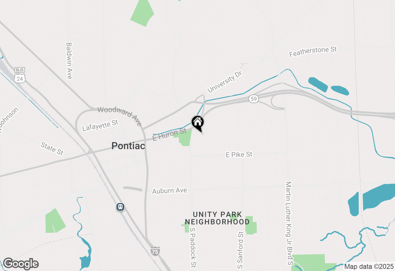 Map of 21 Bellevue Street, Pontiac, MI 48342