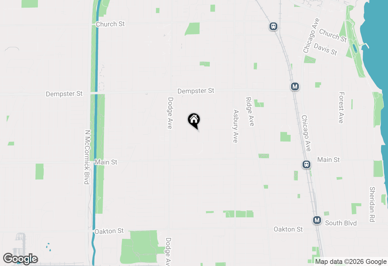 Map of 1025 Dewey Avenue, Evanston, IL 60202