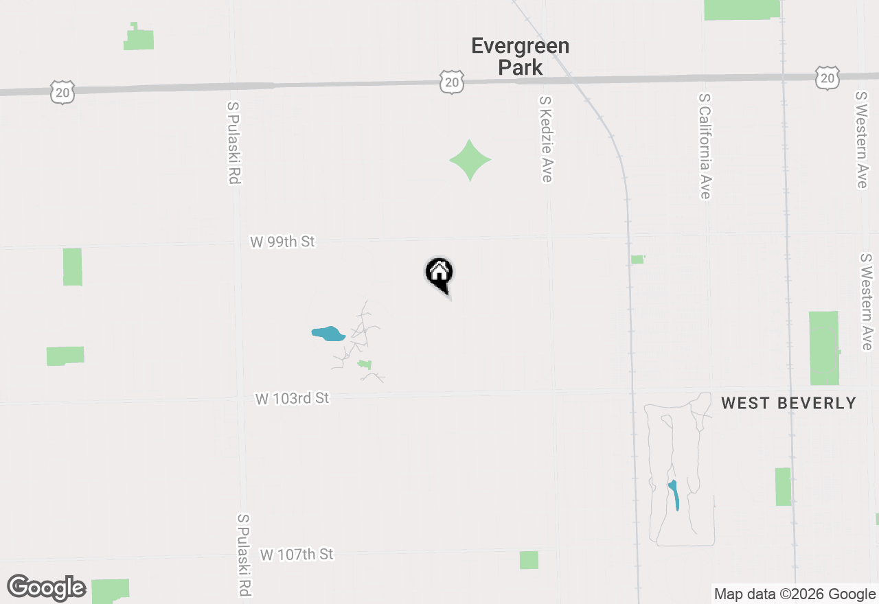 Map of 10041 S Saint Louis Avenue, Evergreen Park, IL 60805