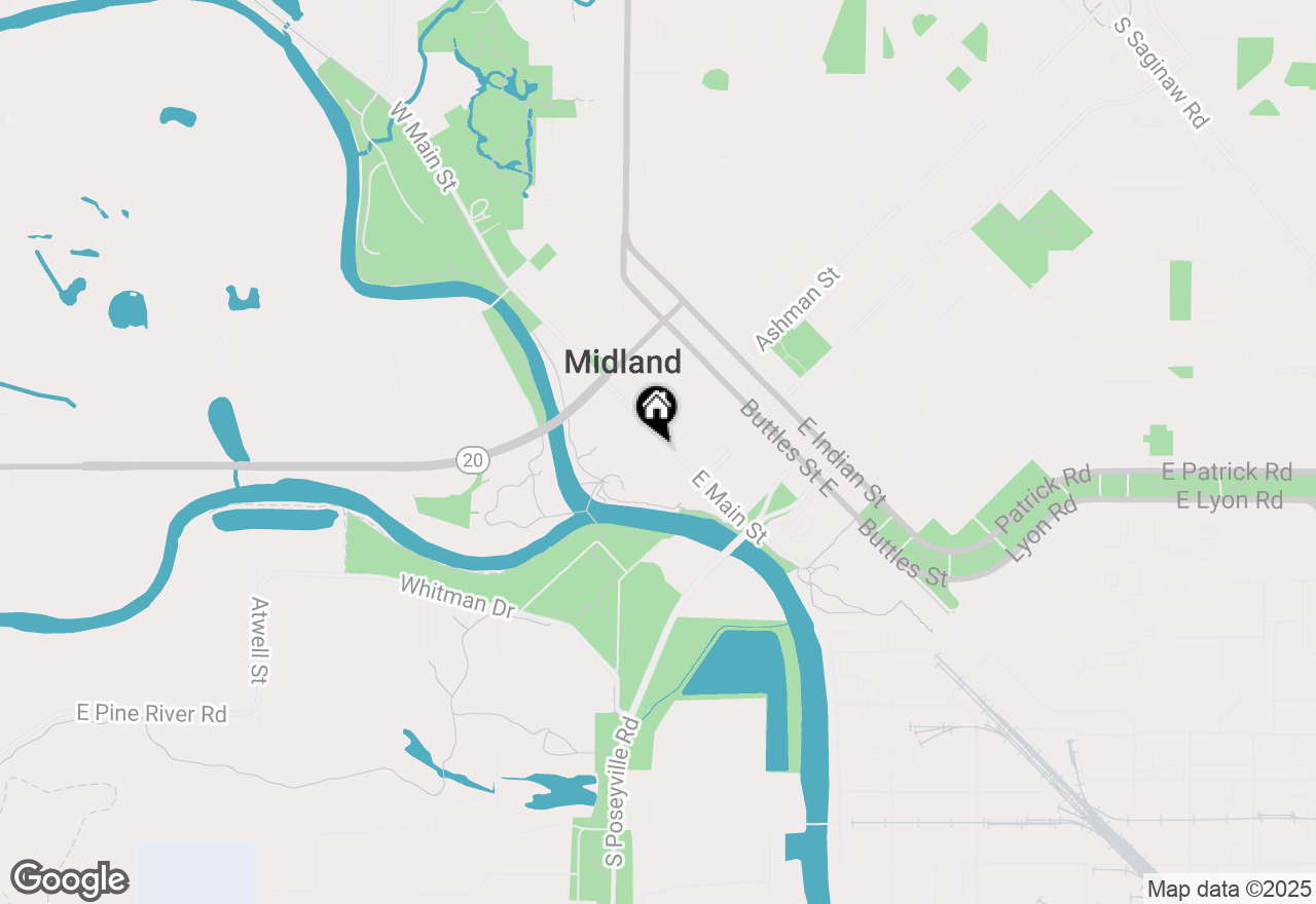 Map of 110 E Main Street, Midland, MI 48640