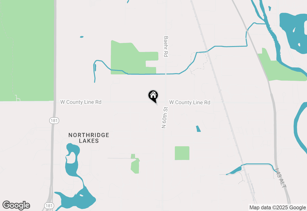 Map of 6123 W County Line Rd, Brown Deer, WI 53223