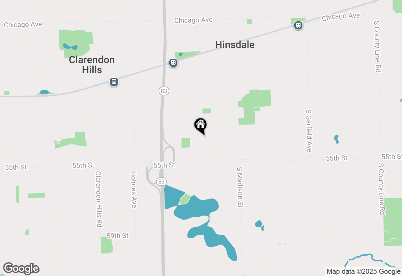 Map of 834 S Adams Street, Hinsdale, IL 60521