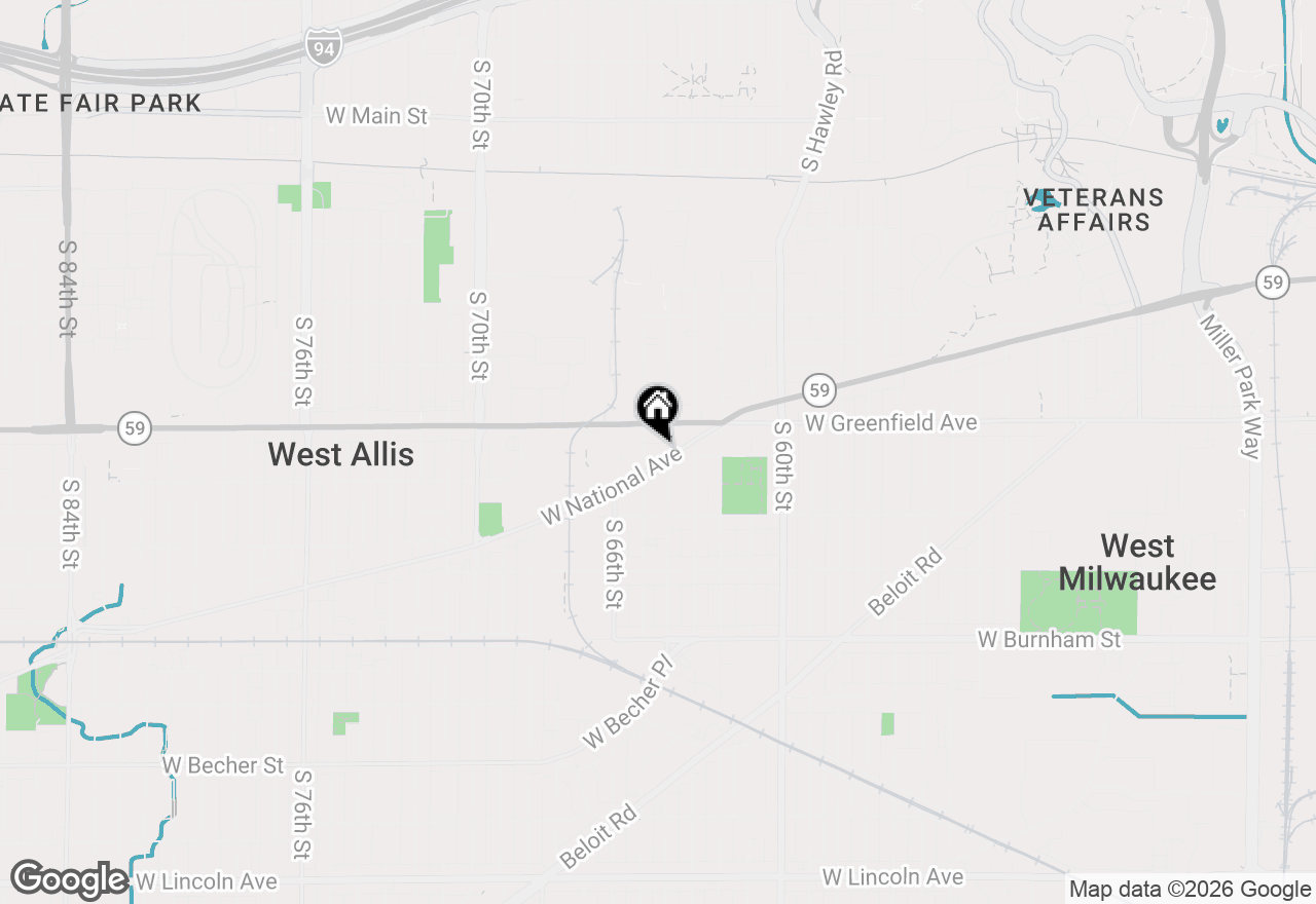 Map of 6410 W National Ave, West Allis, WI 53214