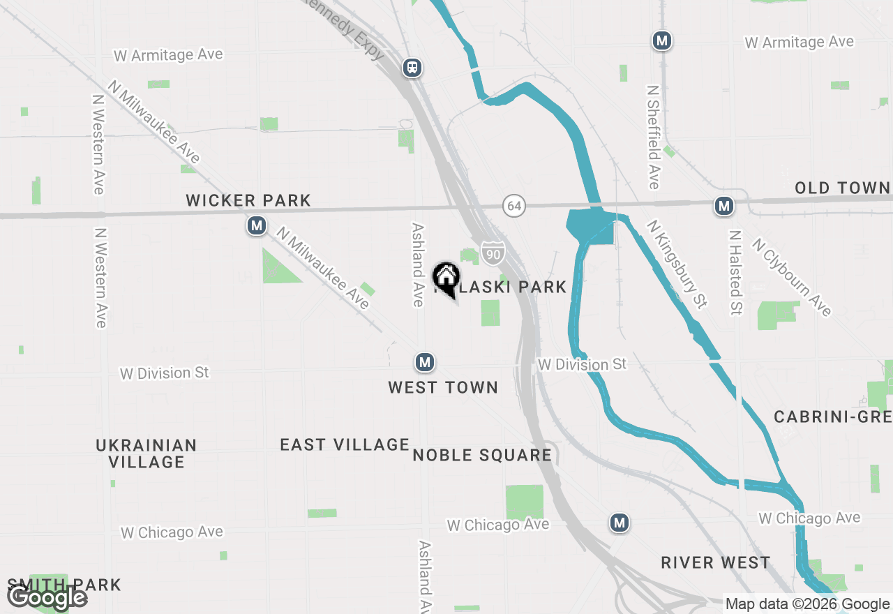Map of 1333 N Bosworth Avenue #2, Chicago, IL 60642