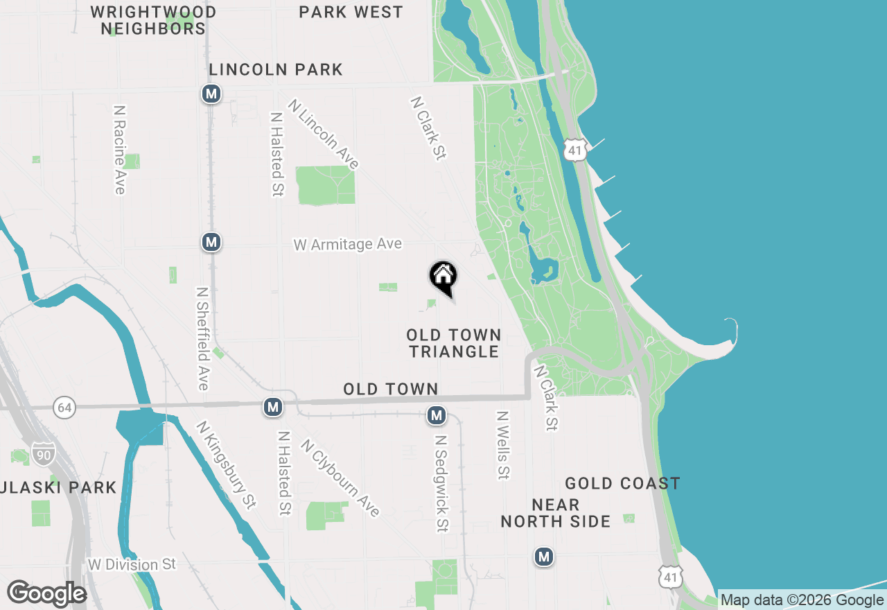Map of 1823 N Sedgwick Street #2S, Chicago, IL 60614