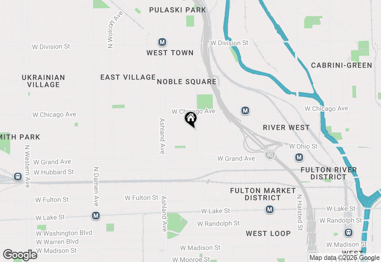 Map of 1421 W Huron Street #2R, Chicago, IL 60642