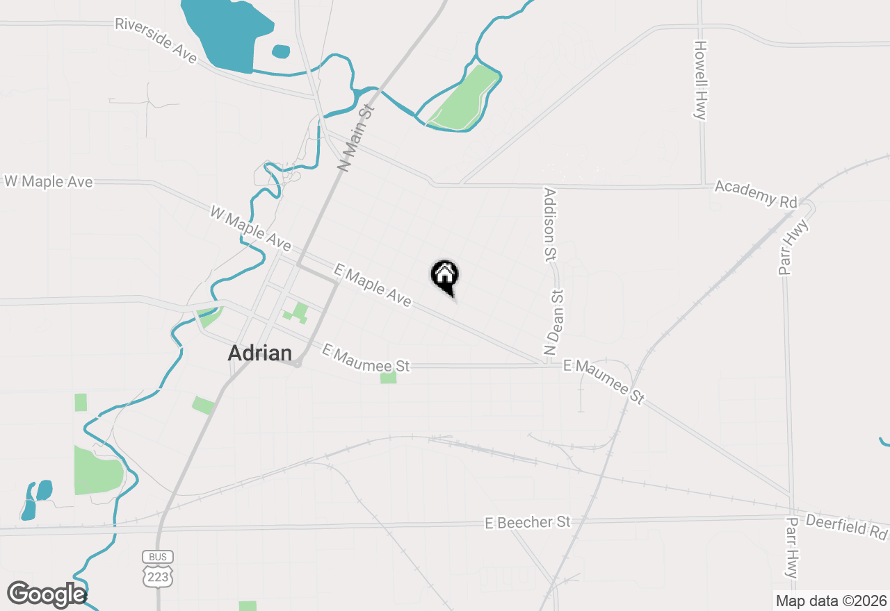 Map of 418 Ormsby Street, Adrian, MI 49221