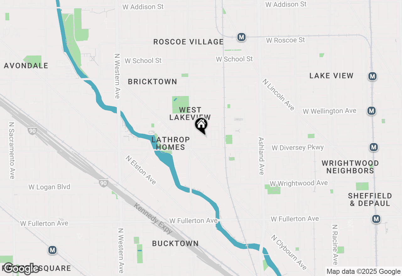 Map of 1922 W Wolfram Street, Chicago, IL 60657